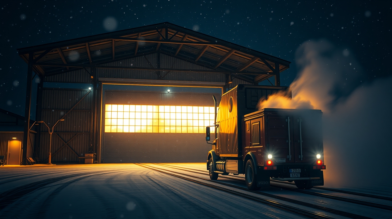 односкатный ангар